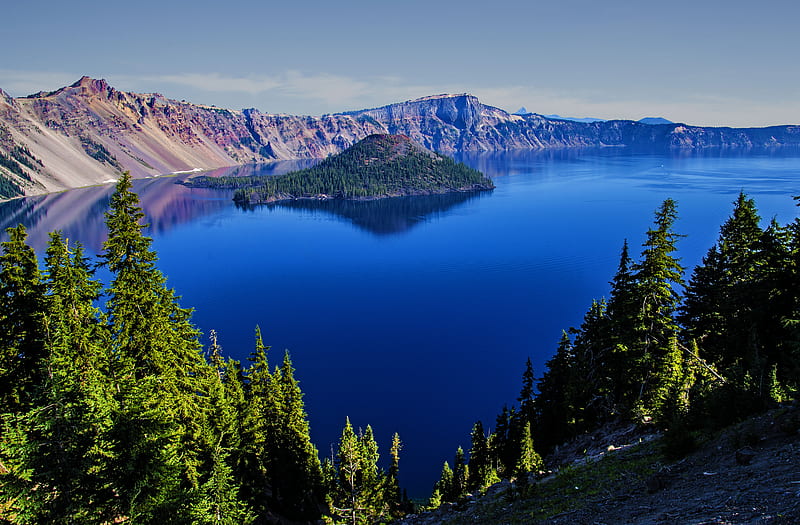 Earth, Crater Lake, Island, Lake, Nature, USA, HD wallpaper
