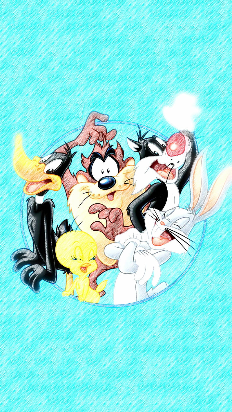 Looney Tunes Drawing, angry, best, birtay, cartoon, cartoons, cute, drawings, funny, moon, theme, HD phone wallpaper