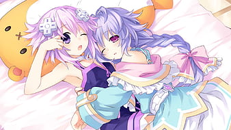 Neptune & Nepgear, neptune, blush, game, hairpin, rebirth, one piece,  playstation, HD wallpaper