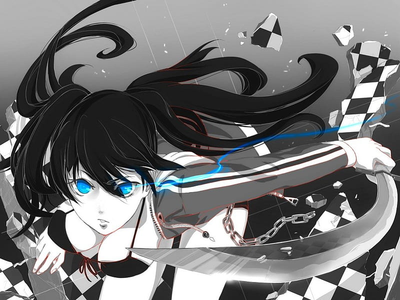 free download | Black Rock Shooter, Black, Anime, Sword, Black Hair ...