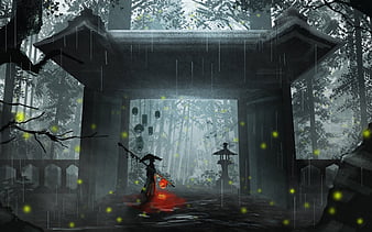Rain by ジャム. : ImaginaryInteriors  Desktop wallpaper art, Cute laptop  wallpaper, Anime scenery wallpaper