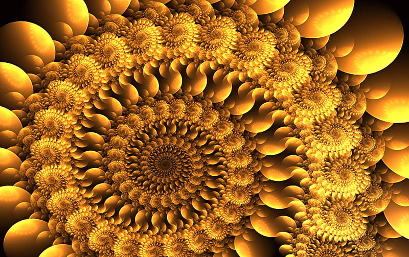 Sunny Mood, spiral, fractal, yellow, sunny, abstract, HD wallpaper