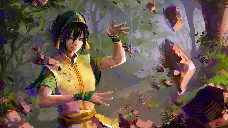 Avatar The Last Airbender Toph Beifong In Forest Anime, HD wallpaper