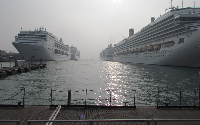ships, pier, seaport, HD wallpaper