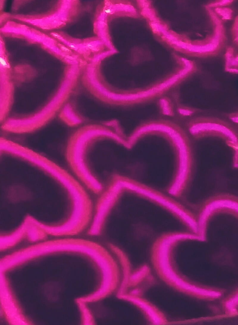 Glowing hearts, pattern, pink, HD phone wallpaper | Peakpx