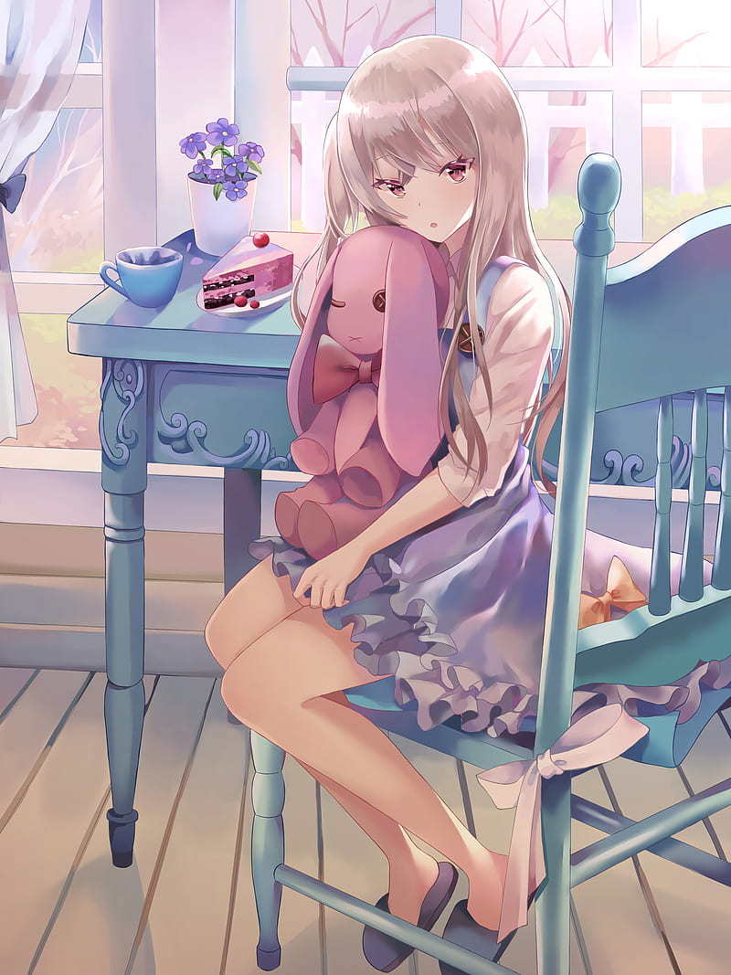 girl, anime, toy, cake, outfit, HD phone wallpaper