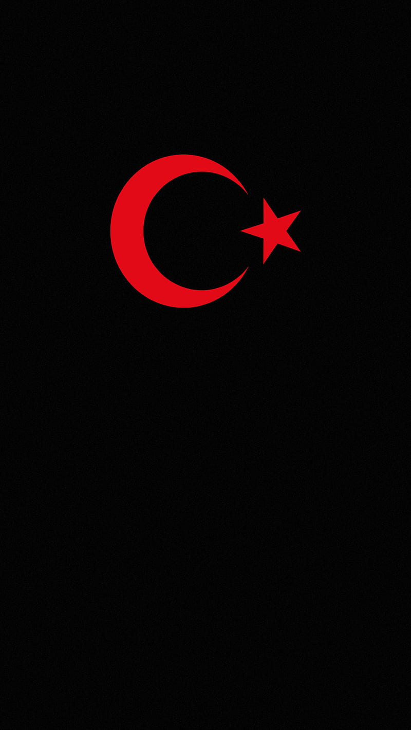 Turkey, black, cool, flag, matte, minimalist, red, HD phone wallpaper