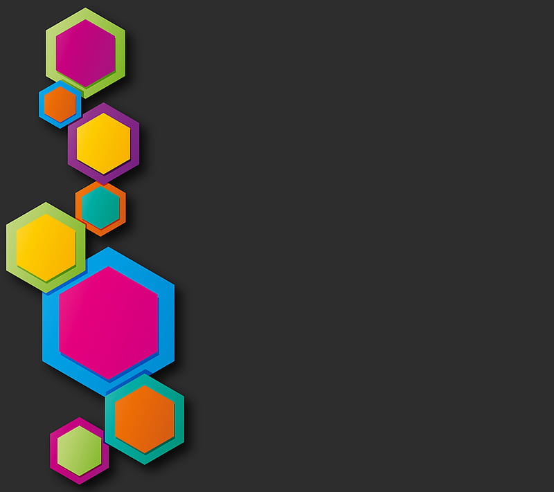 Colors, abstract, geometry, hexagon, shapes, HD wallpaper