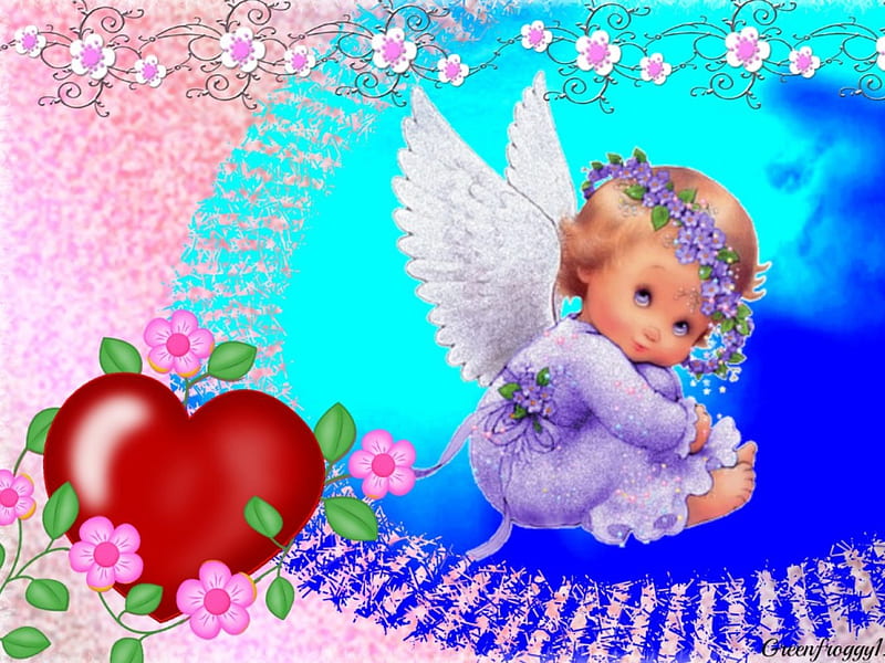 Angelito, angel, creación, corazón, pequeño, Fondo de pantalla HD | Peakpx