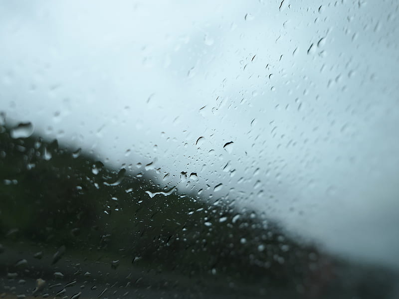 drops, glass, macro, rain, HD wallpaper