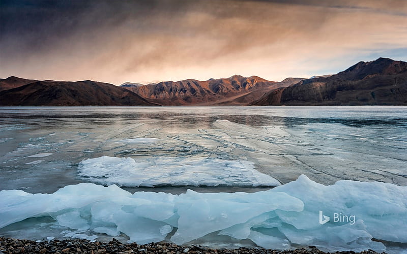 Ladakh Frozen Lake Scenic View 2018 Bing, HD wallpaper