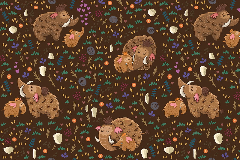 mammoths, pattern, patterns, texture, animals, HD wallpaper