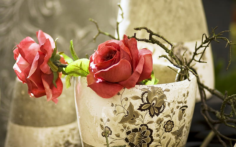Artificial Roses, flowers, artificial, nature, bonito, roses, pink roses, HD wallpaper
