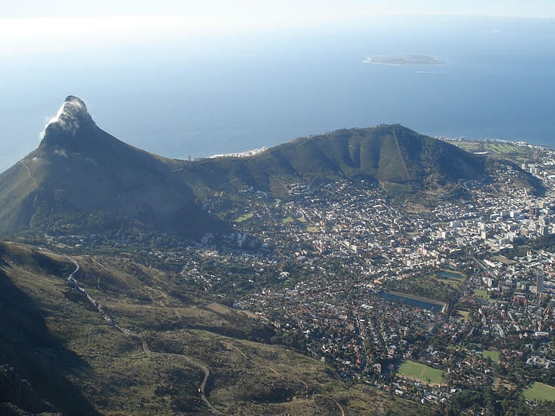 Cape Town, mountain, roads, houses, HD wallpaper