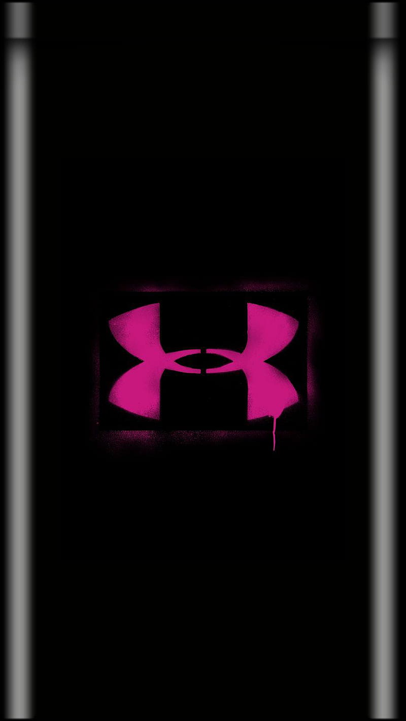 Under Armour, 929, black, grunge logo, minimal, new, pink, HD phone wallpaper