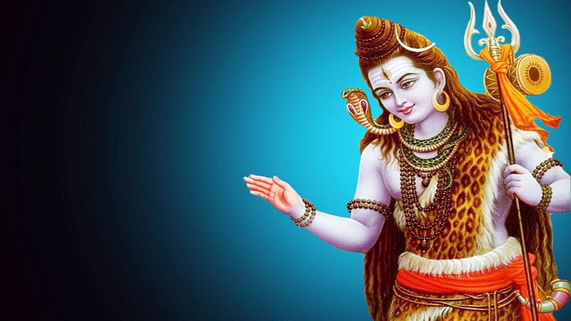 Shiva In Blue Background Bholenath, HD wallpaper