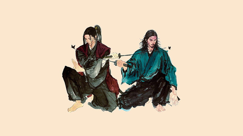 Samurai Miyamoto Musashi Sasaki Kojirou, HD wallpaper