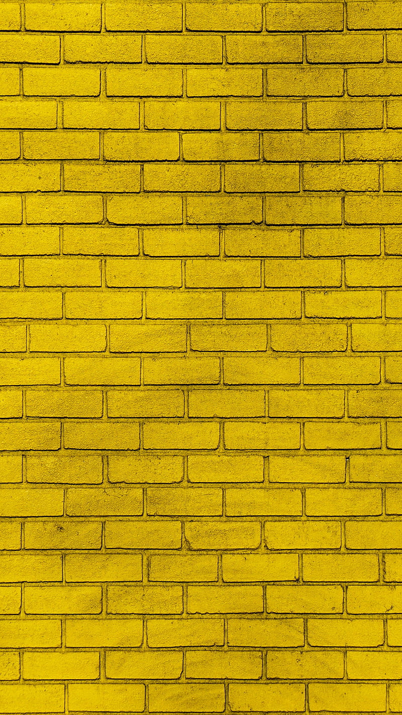 Yellow Brick Wall , texture, paint, lockscreen, background, HD phone wallpaper