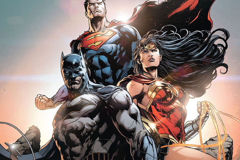 Superman Batman Wonder Woman Artwork, superman, batman, wonder-woman, artwork, superheroes, HD wallpaper