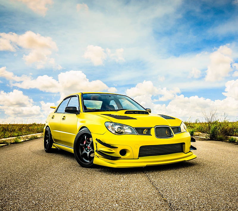 Subaru WRX, 3m, subaru, wrapped, wrx, yellow, HD wallpaper