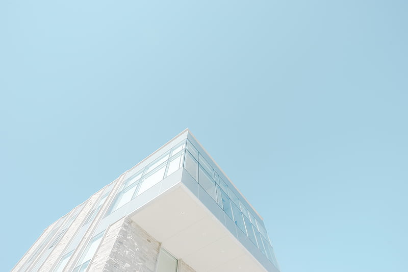 low angle graph of white concrete building, HD wallpaper