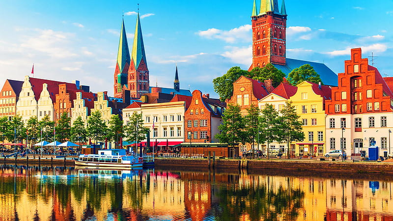 Holstentor Square Germany Lubeck City, HD wallpaper