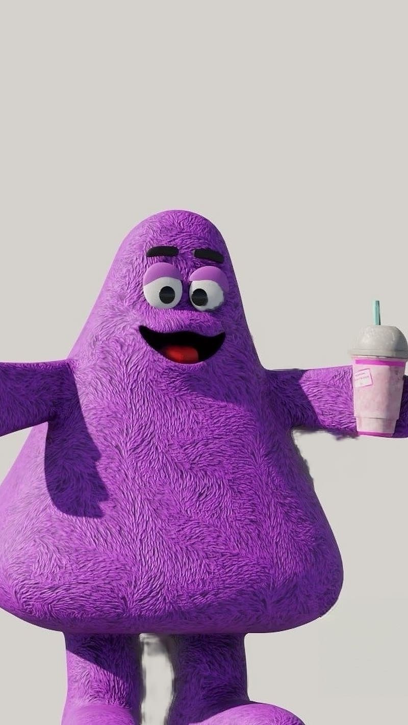 Purple Grimace With Shake Pose, purple, grimace with shake pose, cartoon, HD phone wallpaper