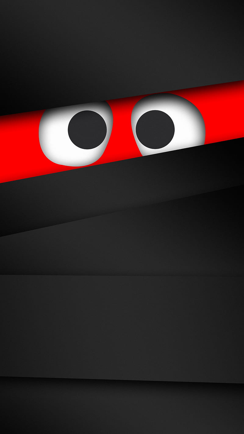 hide and seek , black red, minimalism, HD phone wallpaper