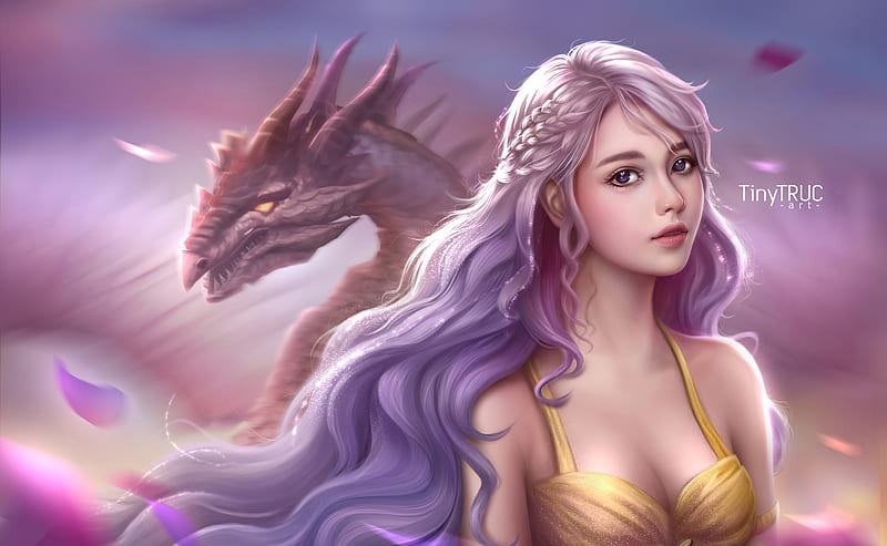 Daenerys Targaryen Fantasy Art , daenerys-targaryen, game-of-thrones, tv-shows, , fantasy-girls, HD wallpaper