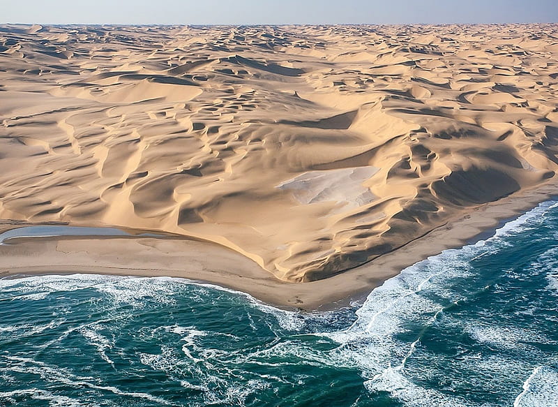Meeting Namib, sand, beaches, southern Africa, Angola, Namibia, coastal, South Africa, sea, HD wallpaper