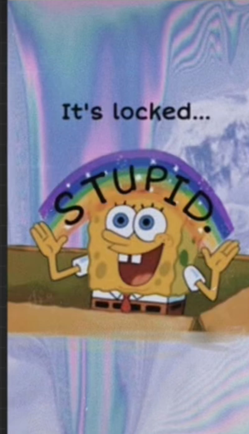 SpongeBob, lock screen, funny, HD phone wallpaper | Peakpx