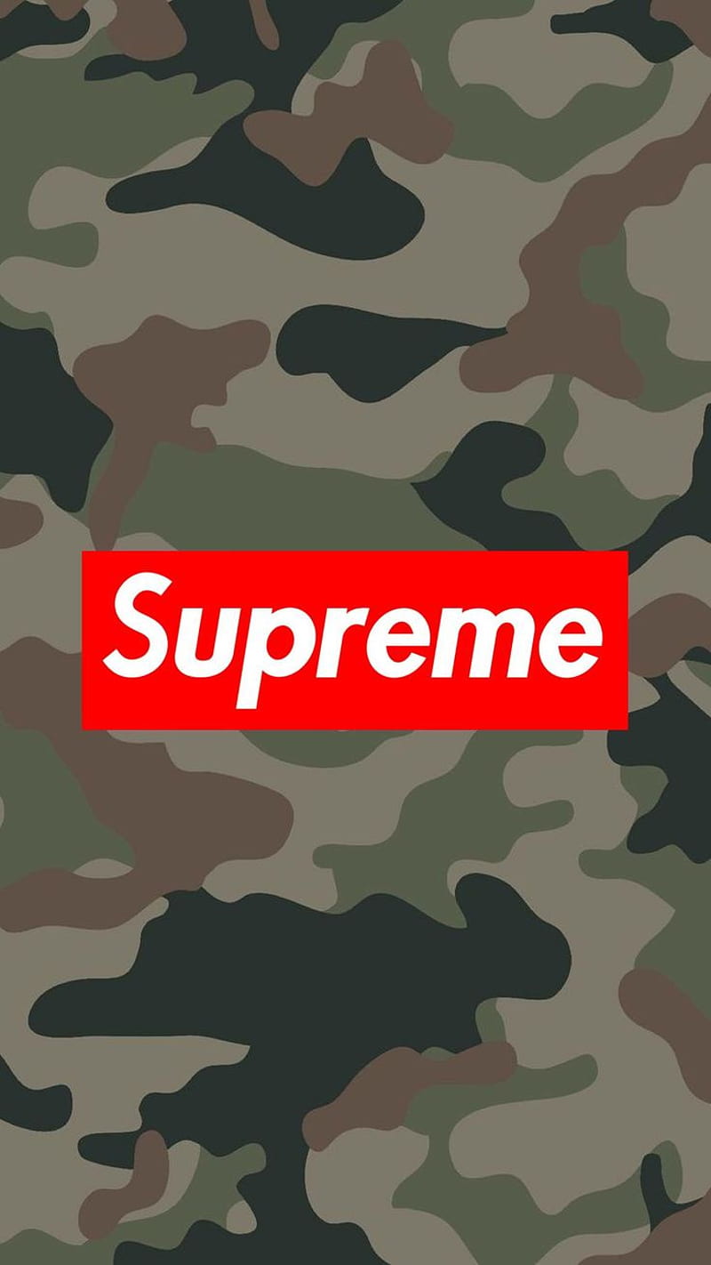 Supreme, camouflaged, HD phone wallpaper