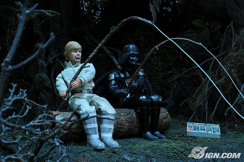 Like father like son Rule on fishing, darth-vader, robot-chicken, fishing, star wars, HD wallpaper