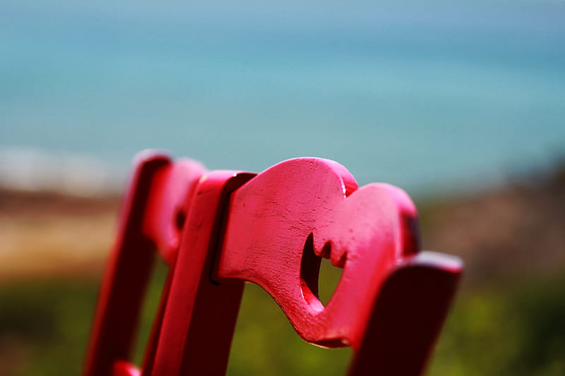 Red Wooden Chair Close Up graphy, HD wallpaper