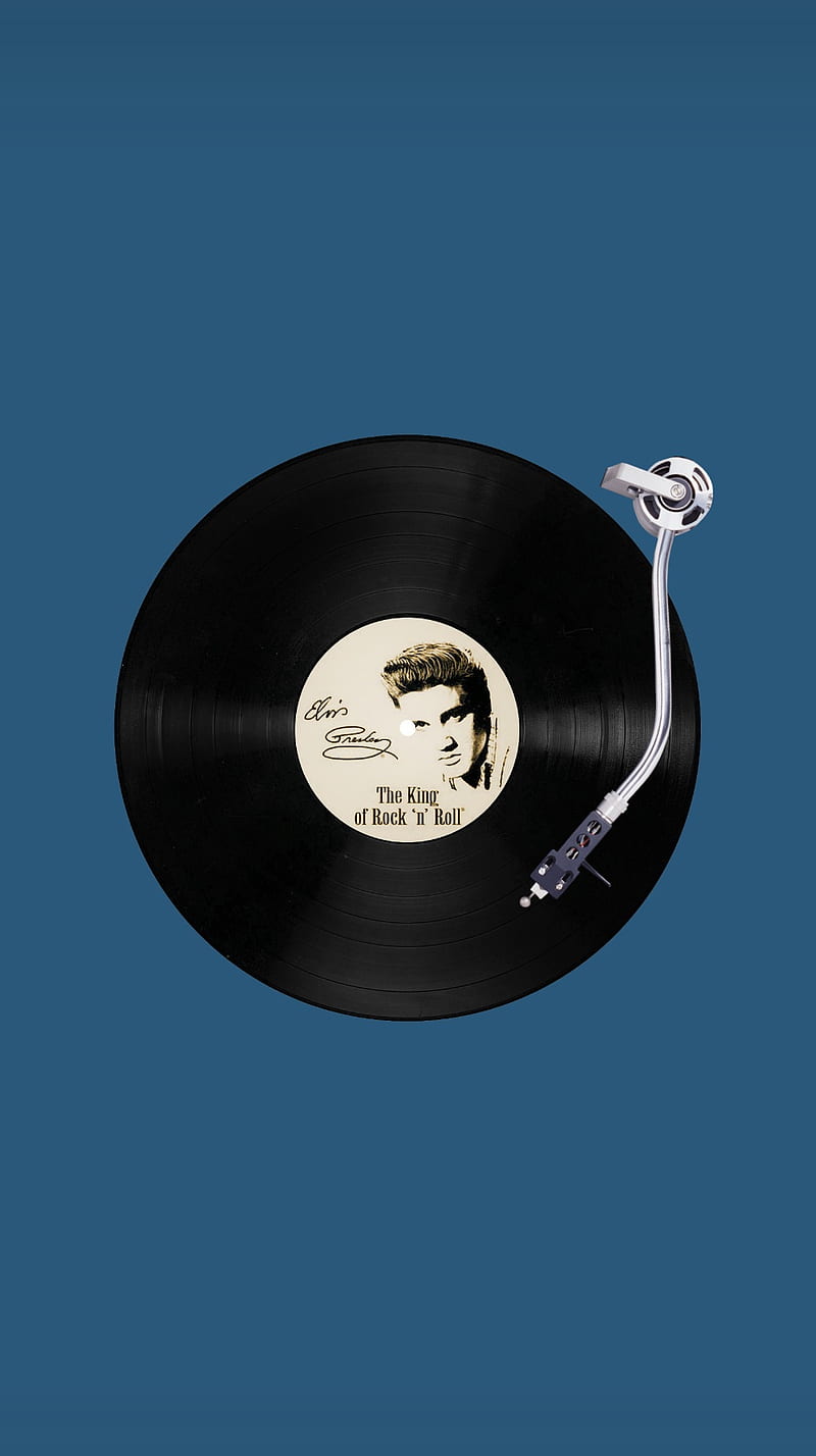 Elvis vinyl, blue, record player, HD phone wallpaper