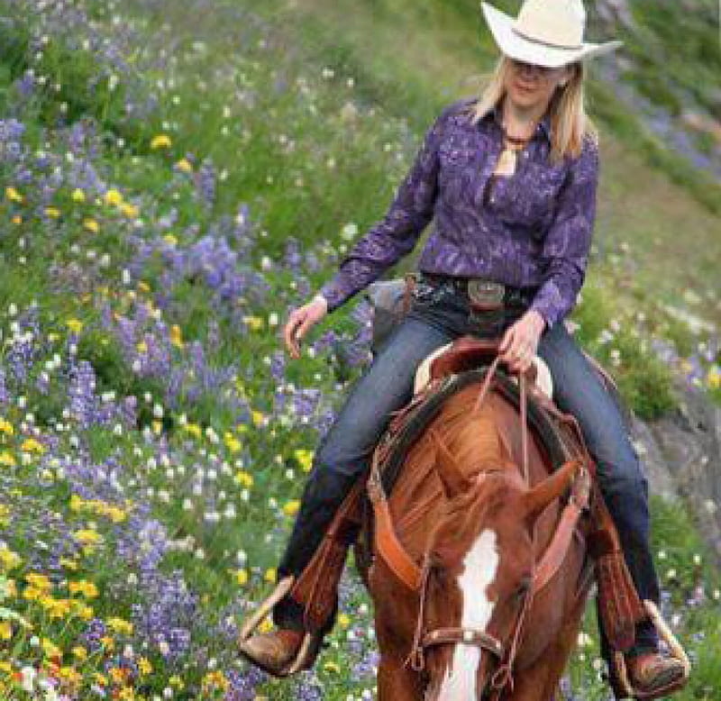 Sweet cowgirl riding