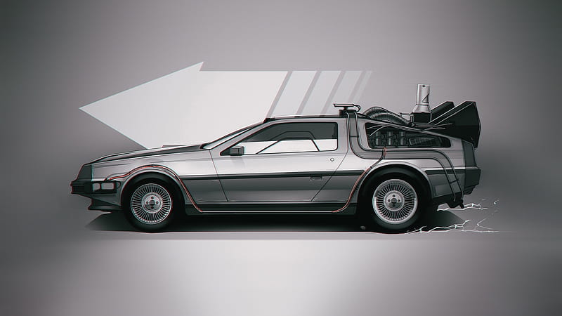 back to the future, DeLorean DMC-12, side view, Movies, HD wallpaper