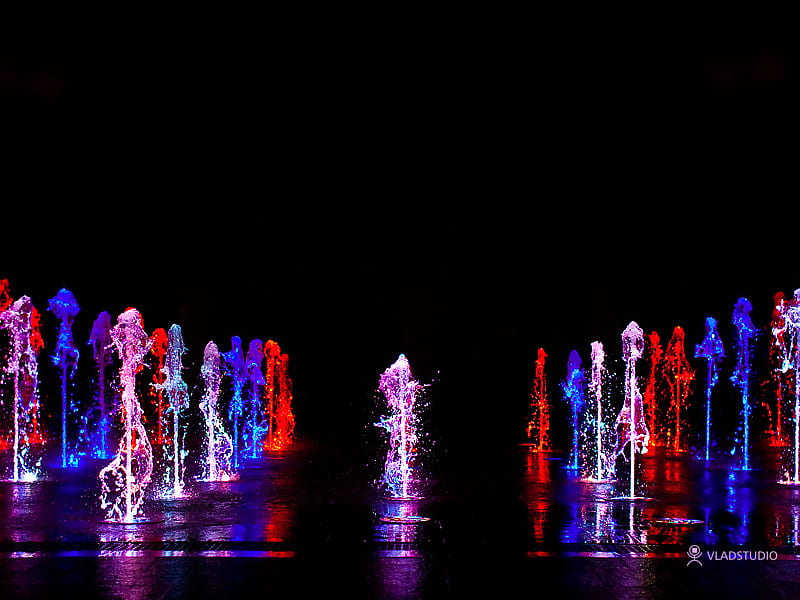 fountains of siberia, colors, black, abstract, 3d and cg, HD wallpaper