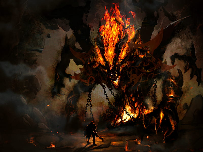 diablo, fire, demon, lord, HD wallpaper