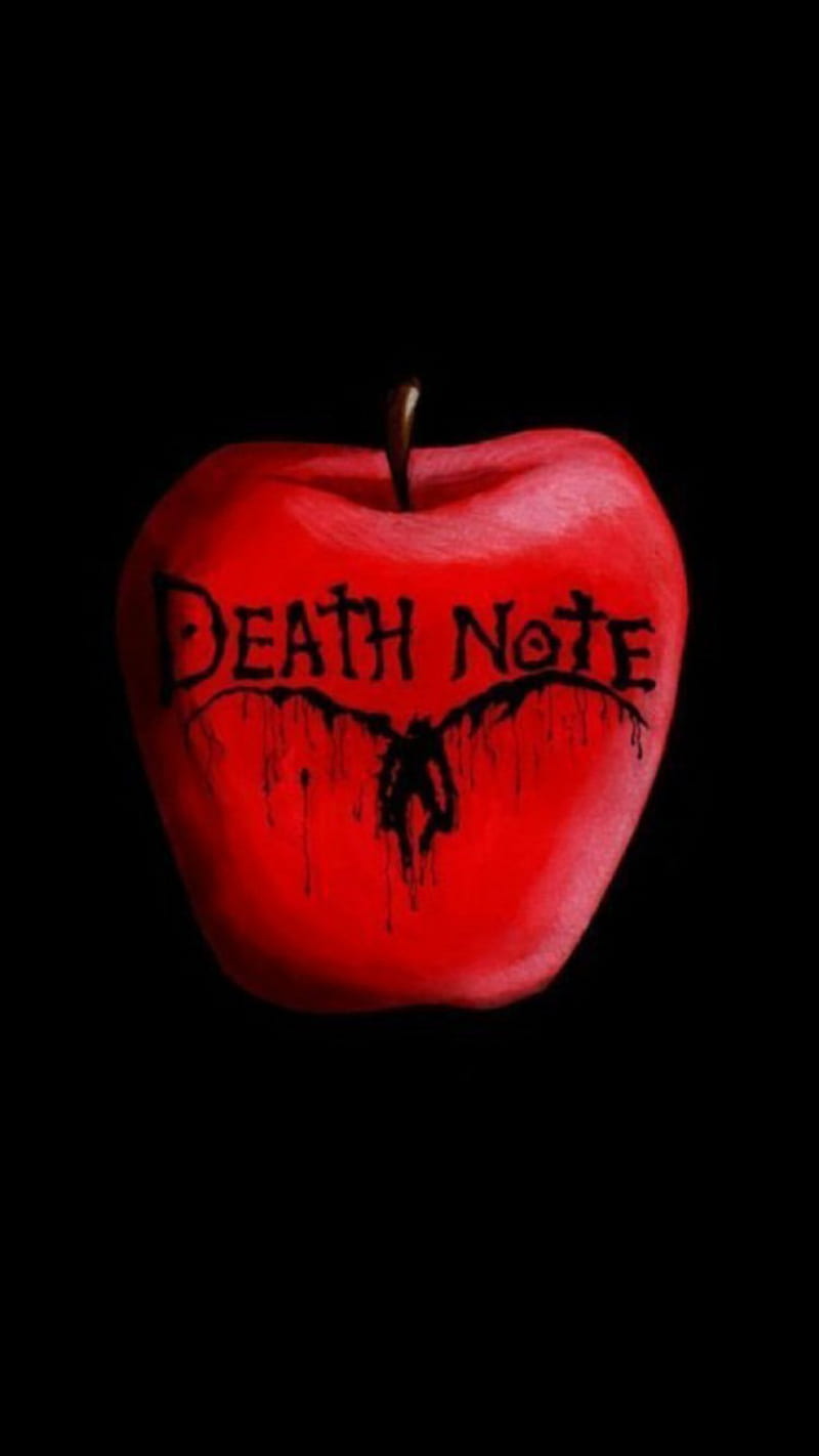 Death Note, apple, red, ryuk, HD phone wallpaper