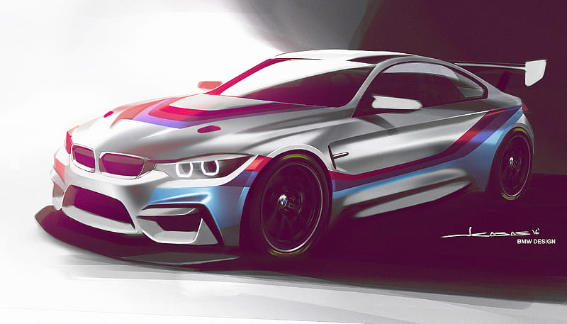 BMW M4 GT4 2018 Design, bmw, bmw-m4, carros, 2018-cars, desenho, HD wallpaper