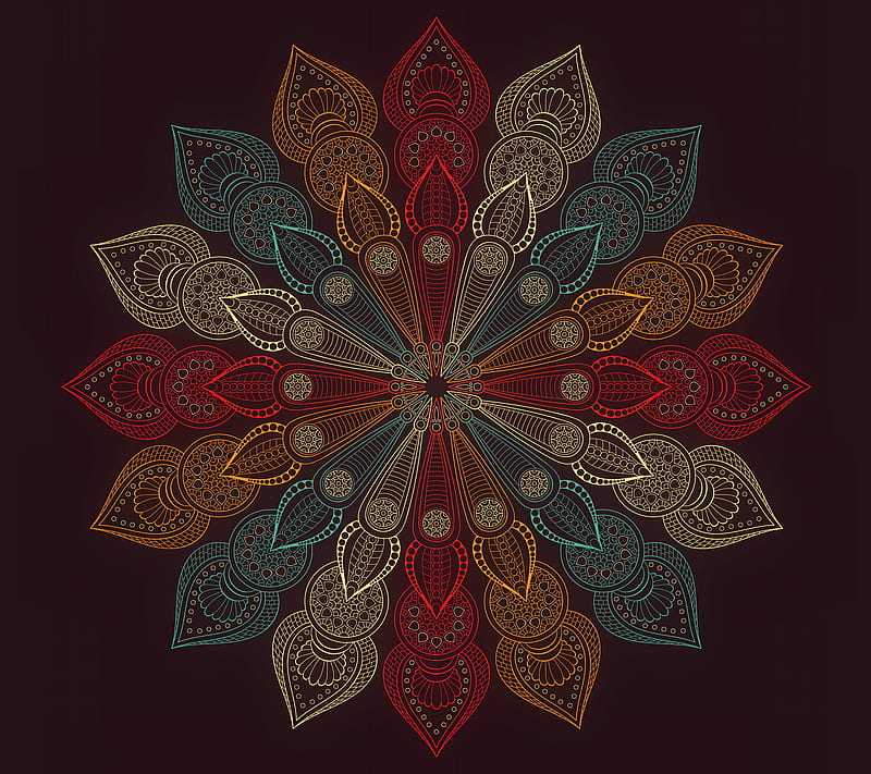 Mandala Flower, abstract, HD wallpaper