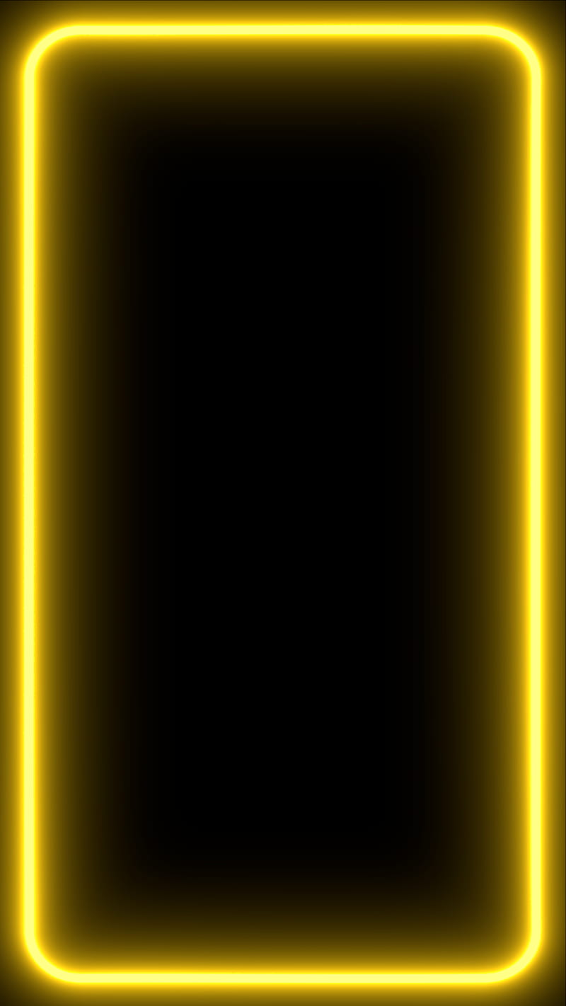 Magic Frame 2, amoled, border, dark, edges, iphone, light, neon, samsung, yellow, HD phone wallpaper