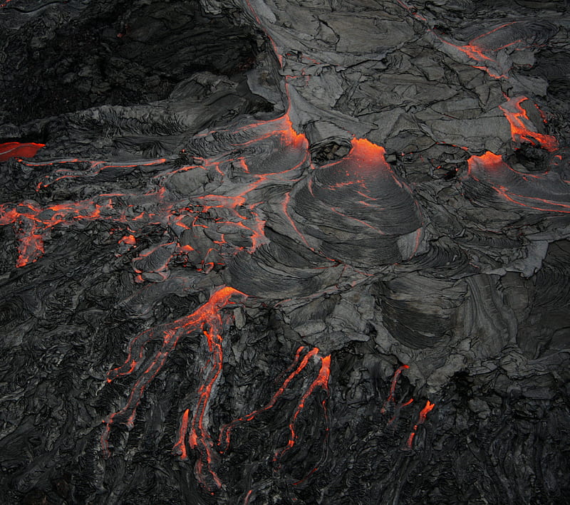 Lava Flow, black, darkdroid, gris, red, HD wallpaper