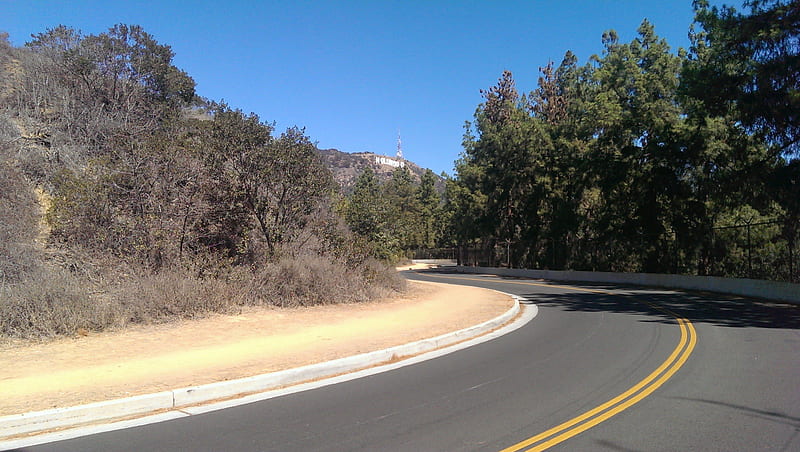 Hollywood Sign, Sign, California, Hollywood, Mountain, Nature, Road, HD wallpaper