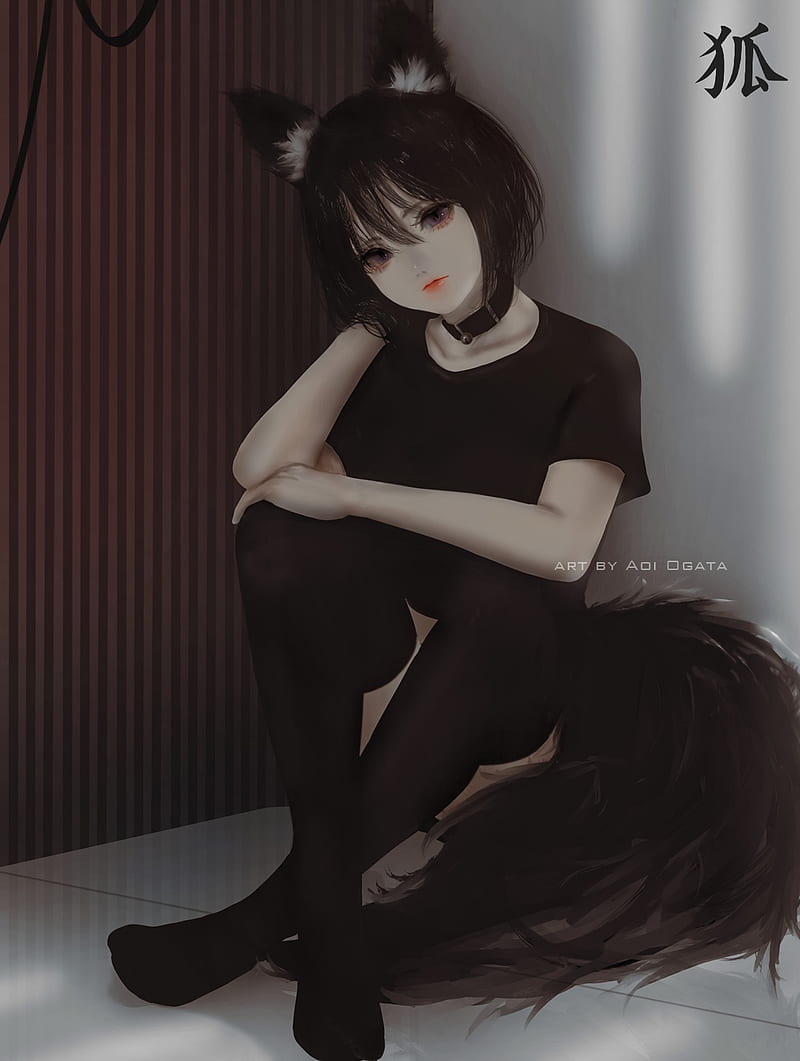 Anime girls, anime, digital art, original characters, Aoi Ogata, animal  ears, HD phone wallpaper | Peakpx
