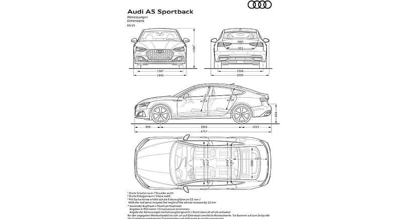 2020 Audi A5 Sportback - Dimensions , car, HD wallpaper