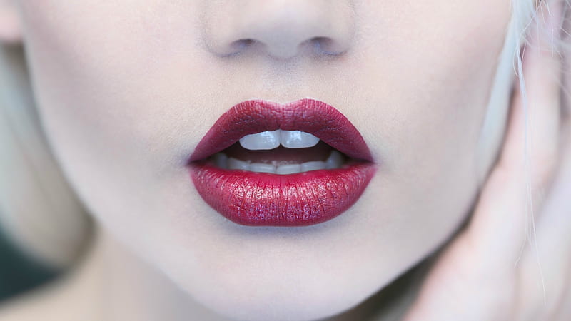 Red, mouth, stuff, martina dimitrova, lips, woman, lipstick, HD wallpaper