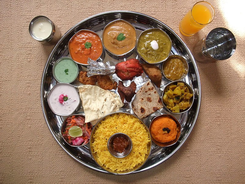 INDIAN FOOD - Punjabi Thali 2. NORTH INDIAN PUNJABI THALI M, HD wallpaper