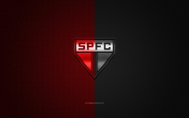 Sao Paulo FC, Brazilian football club, Serie A, Red Black logo, Red Black carbon fiber background, football, Sao Paulo, Brazil, Sao Paulo FC logo, HD wallpaper